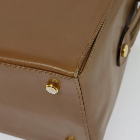 Salvatore Ferragamo Gancini Hand Bag Leather 2way Brown Gold Auth 139653