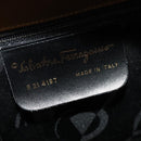 Salvatore Ferragamo Gancini Hand Bag Leather 2way Brown Gold Auth 139653-12