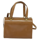 Salvatore Ferragamo Gancini Hand Bag Leather 2way Brown Gold Auth 139653-2