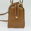 Salvatore Ferragamo Gancini Hand Bag Leather 2way Brown Gold Auth 139653-3