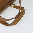 Salvatore Ferragamo Gancini Hand Bag Leather 2way Brown Gold Auth 139653-7