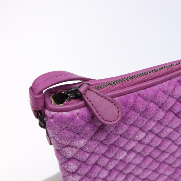 BOTTEGA VENETA Shoulder Bag Velor Purple Auth 139655A