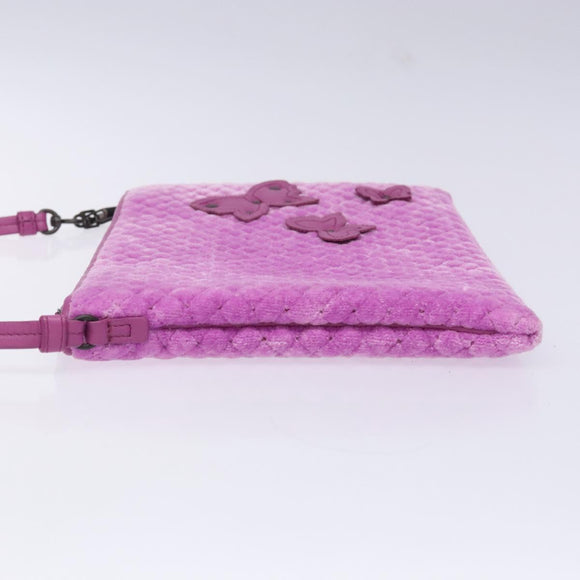 BOTTEGA VENETA Shoulder Bag Velor Purple Auth 139655