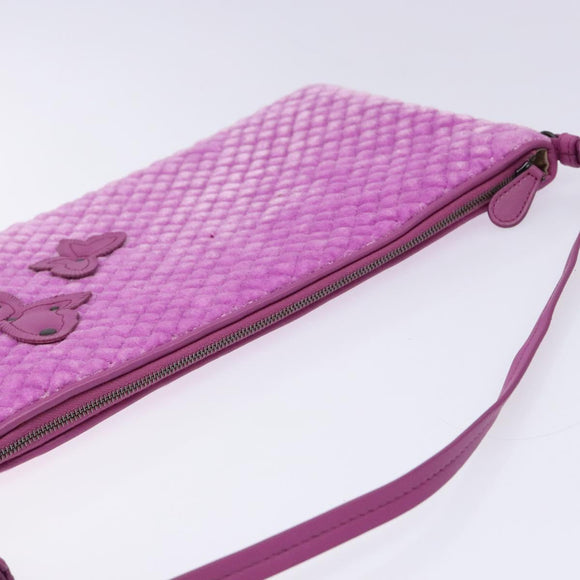 BOTTEGA VENETA Shoulder Bag Velor Purple Auth 139655