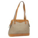 CELINE Macadam Canvas Shoulder Bag PVC Beige Gold Auth 139658-1