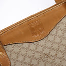 CELINE Macadam Canvas Shoulder Bag PVC Beige Gold Auth 139658-17