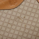 CELINE Macadam Canvas Shoulder Bag PVC Beige Gold Auth 139658-10