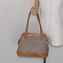 CELINE Macadam Canvas Shoulder Bag PVC Beige Gold Auth 139658-24
