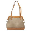 CELINE Macadam Canvas Shoulder Bag PVC Beige Gold Auth 139658-2