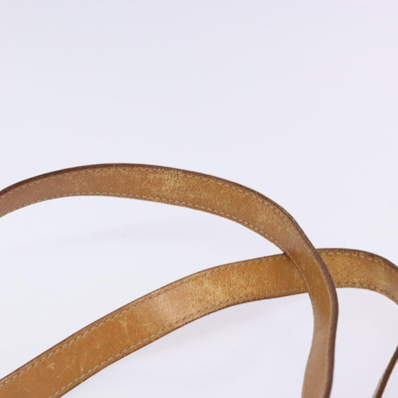 CELINE Macadam Canvas Shoulder Bag PVC Beige Gold Auth 139658