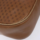 CELINE Macadam Canvas Shoulder Bag Leather Brown Gold Auth 139659-14