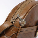 CELINE Macadam Canvas Shoulder Bag Leather Brown Gold Auth 139659-10