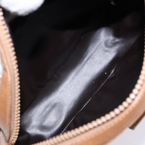 CELINE Macadam Canvas Shoulder Bag Leather Brown Gold Auth 139659