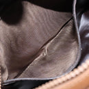 CELINE Macadam Canvas Shoulder Bag Leather Brown Gold Auth 139659-12