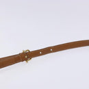 CELINE Macadam Canvas Shoulder Bag Leather Brown Gold Auth 139659-8