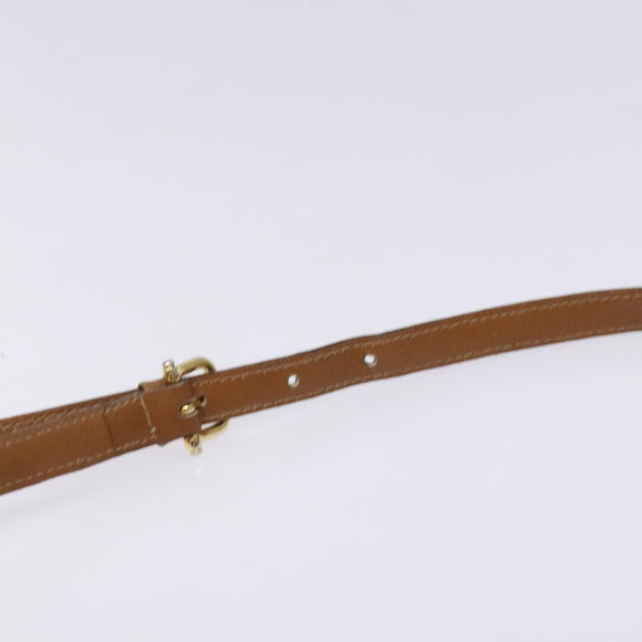 CELINE Macadam Canvas Shoulder Bag Leather Brown Gold Auth 139659