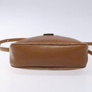CELINE Macadam Canvas Shoulder Bag Leather Brown Gold Auth 139659-5