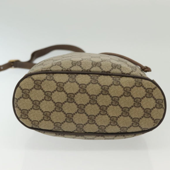 GUCCI GG Supreme Web Sherry Line Bag PVC Beige Gold 41 02 034 Auth 139660