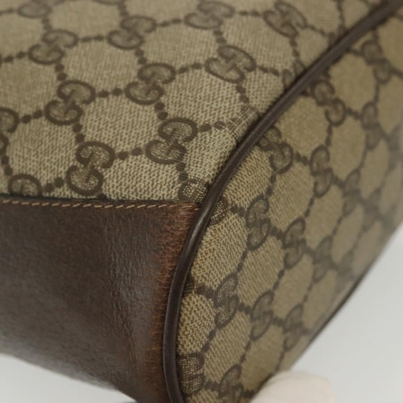 GUCCI GG Supreme Web Sherry Line Bag PVC Beige Gold 41 02 034 Auth 139660