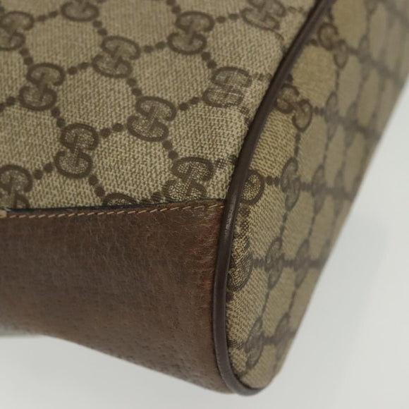 GUCCI GG Supreme Web Sherry Line Bag PVC Beige Gold 41 02 034 Auth 139660