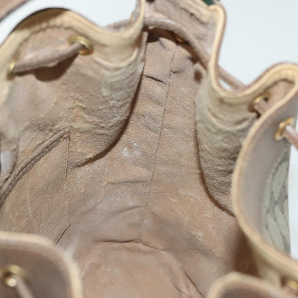 GUCCI GG Supreme Web Sherry Line Bag PVC Beige Gold 41 02 034 Auth 139660