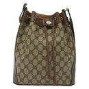 GUCCI GG Supreme Web Sherry Line Bag PVC Beige Gold 41 02 034 Auth 139660-13