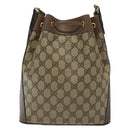 GUCCI GG Supreme Web Sherry Line Bag PVC Beige Gold 41 02 034 Auth 139660-2