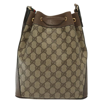 GUCCI GG Supreme Web Sherry Line Bag PVC Beige Gold 41 02 034 Auth 139660 - 0