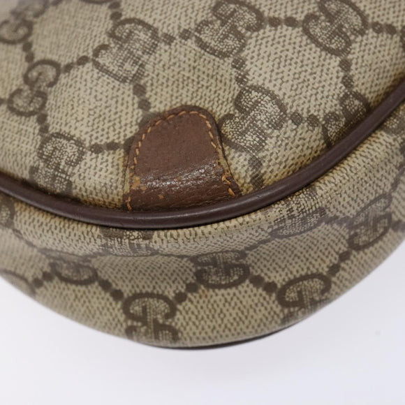 GUCCI GG Supreme Web Sherry Line Bag PVC Beige Gold 156 02 066 Auth 139661