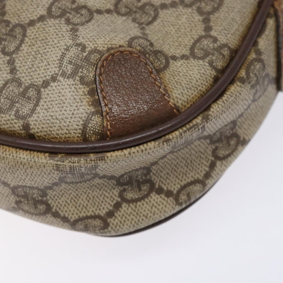 GUCCI GG Supreme Web Sherry Line Bag PVC Beige Gold 156 02 066 Auth 139661