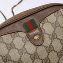 GUCCI GG Supreme Web Sherry Line Bag PVC Beige Gold 156 02 066 Auth 139661-17