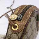 GUCCI GG Supreme Web Sherry Line Bag PVC Beige Gold 156 02 066 Auth 139661-10