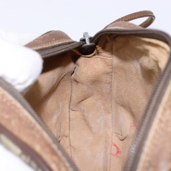 GUCCI GG Supreme Web Sherry Line Bag PVC Beige Gold 156 02 066 Auth 139661