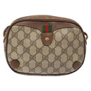 GUCCI GG Supreme Web Sherry Line Bag PVC Beige Gold 156 02 066 Auth 139661-13