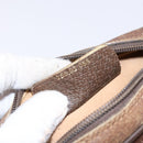 GUCCI GG Supreme Web Sherry Line Bag PVC Beige Gold 156 02 066 Auth 139661-12