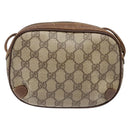 GUCCI GG Supreme Web Sherry Line Bag PVC Beige Gold 156 02 066 Auth 139661-2