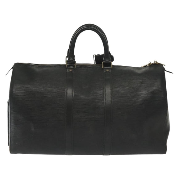 LOUIS VUITTON Epi Keepall 45 Boston Bag Black M42972 LV Auth 139668