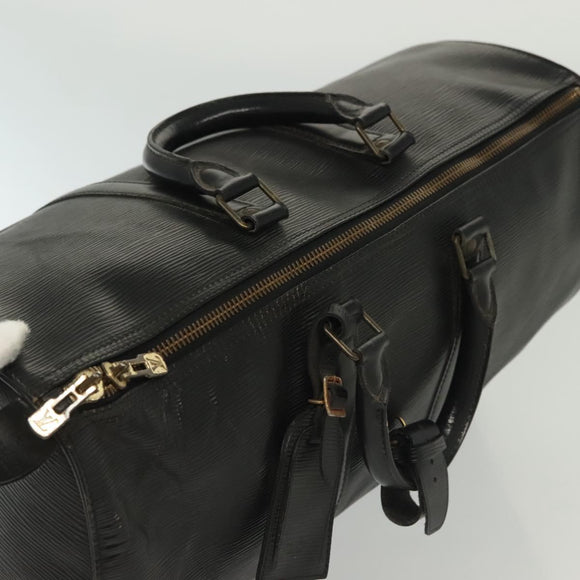 LOUIS VUITTON Epi Keepall 45 Boston Bag Black M42972 LV Auth 139668