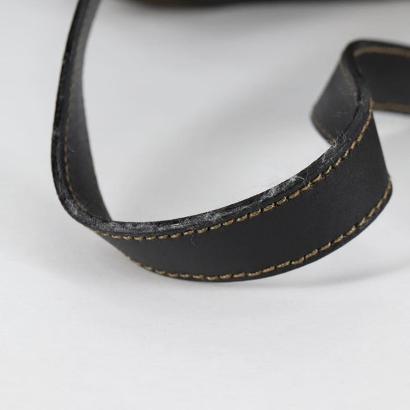 FENDI Pecan Canvas Shoulder Bag PVC Black Brown gold Auth 139699