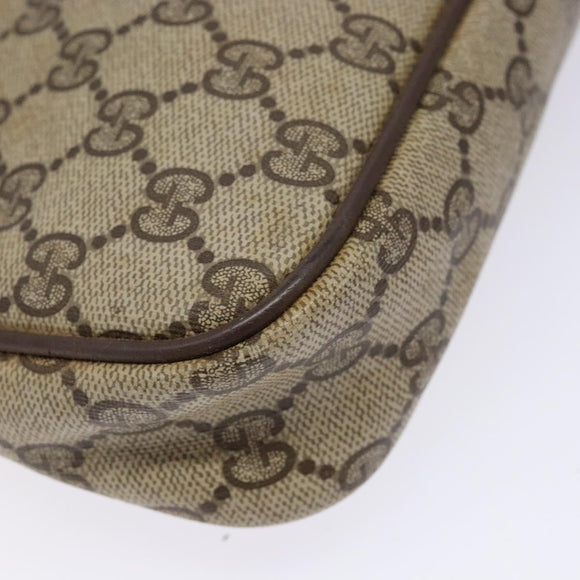 GUCCI GG Supreme Shoulder Bag PVC Beige Gold 97 02 068 Auth 139727