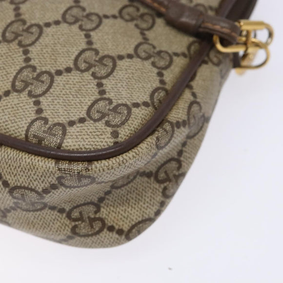 GUCCI GG Supreme Shoulder Bag PVC Beige Gold 97 02 068 Auth 139727