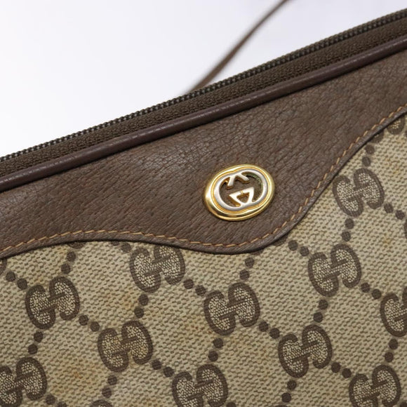 GUCCI GG Supreme Shoulder Bag PVC Beige Gold 97 02 068 Auth 139727