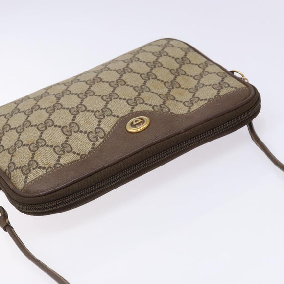 GUCCI GG Supreme Shoulder Bag PVC Beige Gold 97 02 068 Auth 139727