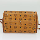 MCM Logogram Vicetos Boston Bag PVC Leather 2way Brown Gold Auth 139728-11