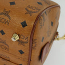 MCM Logogram Vicetos Boston Bag PVC Leather 2way Brown Gold Auth 139728-13
