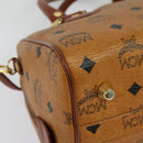 MCM Logogram Vicetos Boston Bag PVC Leather 2way Brown Gold Auth 139728-14