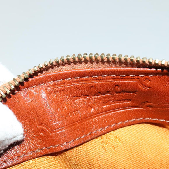 MCM Logogram Vicetos Boston Bag PVC Leather 2way Brown Gold Auth 139728