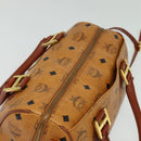 MCM Logogram Vicetos Boston Bag PVC Leather 2way Brown Gold Auth 139728-6