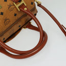 MCM Logogram Vicetos Boston Bag PVC Leather 2way Brown Gold Auth 139728-7