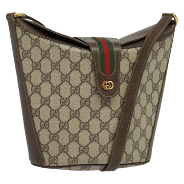 GUCCI GG Supreme Web Sherry Line Shoulder Bag PVC Beige 904 02 081 Auth 139731